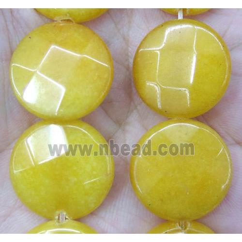 jade bead, faceted flat round