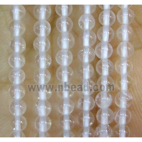 tiny clear quartz beads, round