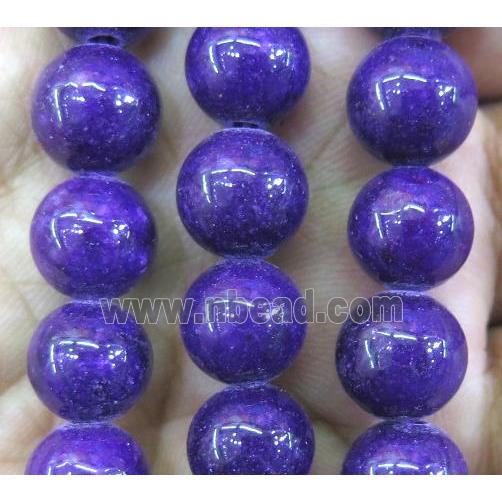 purple jade bead, round, stabile
