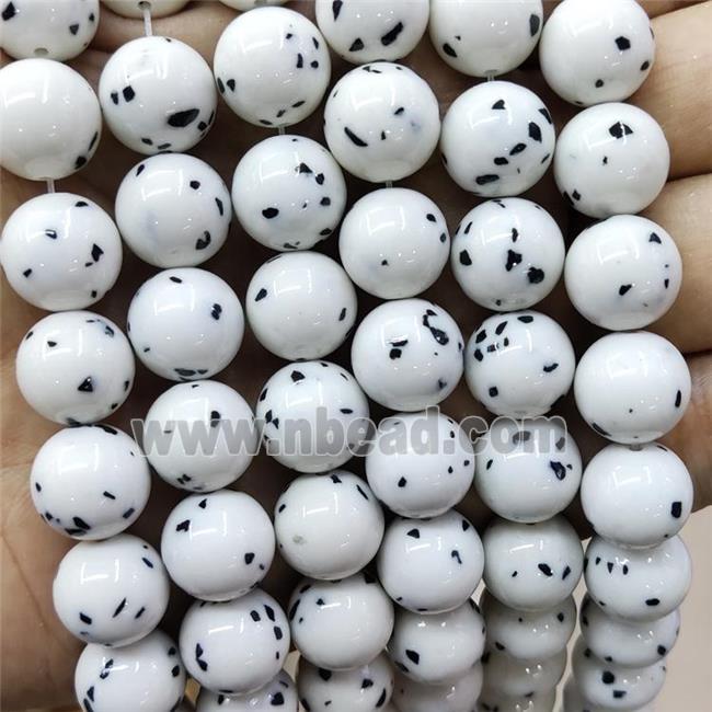 round spotted jade beads