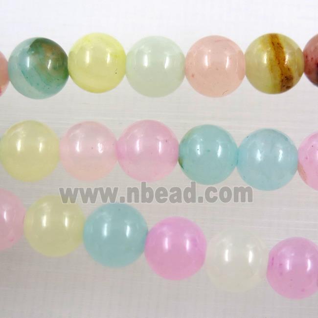 round jade stone bead, mixed dye