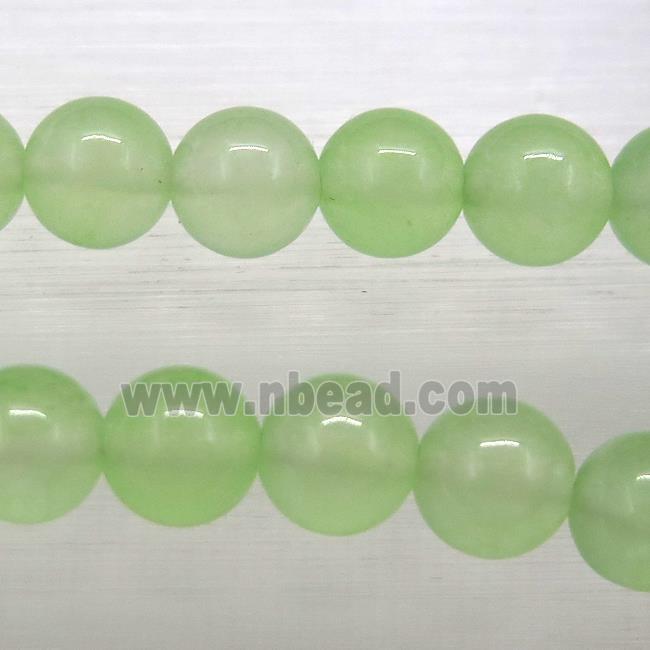 round jade stone bead, olive dye