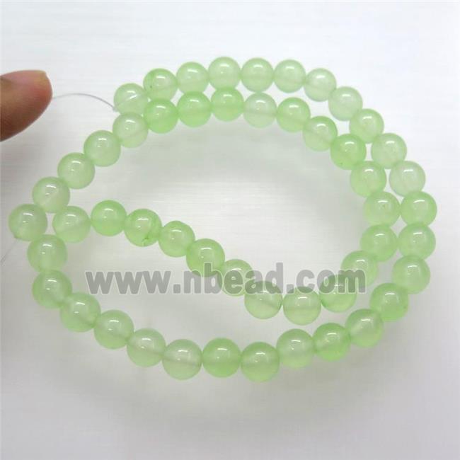round jade stone bead, olive dye