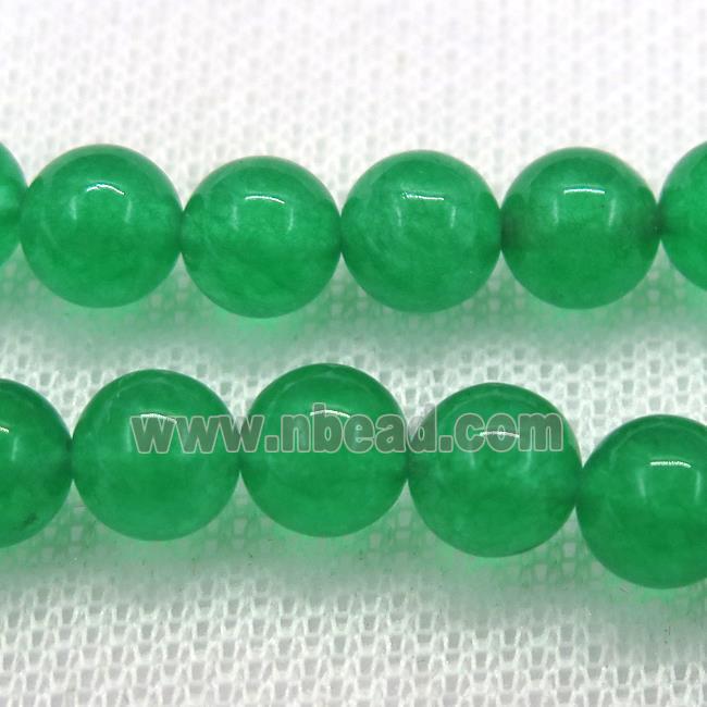 round jade stone bead, green dye