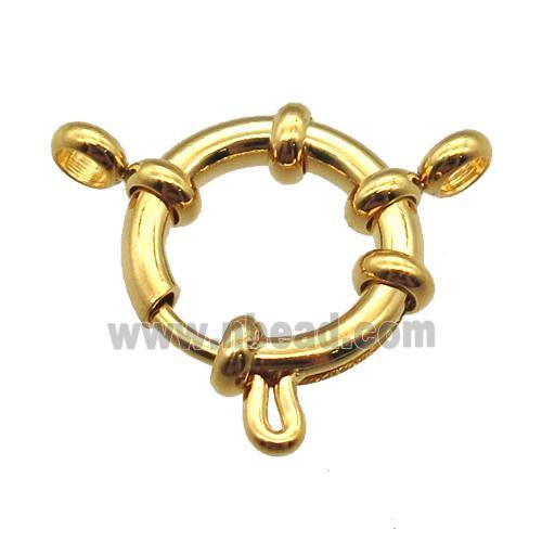 stainless steel Clasp with spring, gold plated