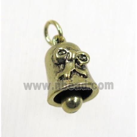 tibetan silver bell pendants, non-nickel, antique gold