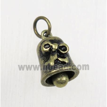 tibetan silver bell pendants, non-nickel, antique bronze