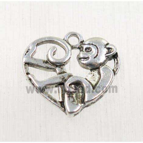 tibetan silver monkey pendants, non-nickel