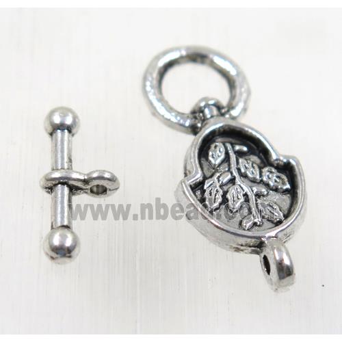 tibetan silver toggle clasp, non-nickel