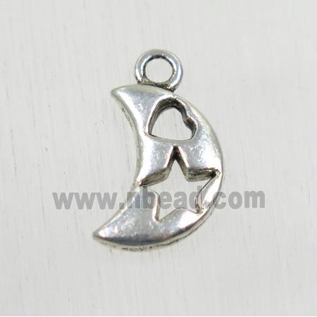 tibetan silver moon pendant, non-nickel