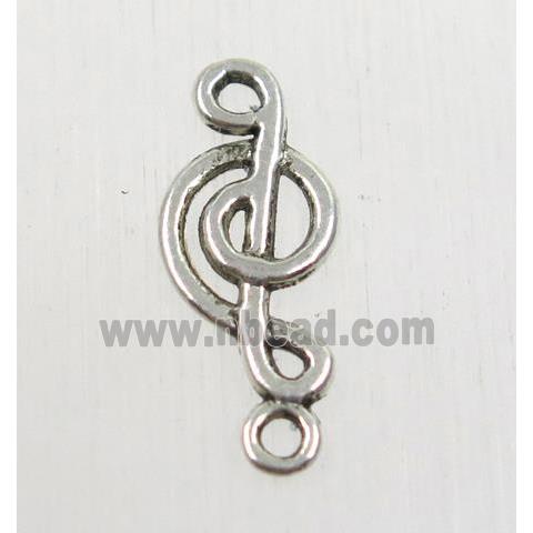 tibetan silver music notes connector, non-nickel