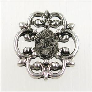 tibetan silver pendant, non-nickel, approx 17x19mm