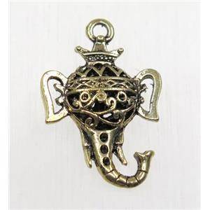 tibetan silver pendant, non-nickel, bronze, approx 18x24mm