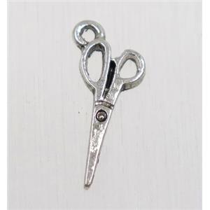 tibetan silver forfex pendant, non-nickel, approx 7.5x16.5mm