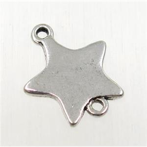 tibetan silver star connector, non-nickel, approx 16mm