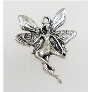 tibetan silver fairy pendant, non-nickel, approx 22x30mm