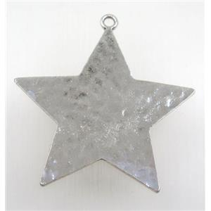 tibetan silver star pendant, non-nickel, approx 60mm