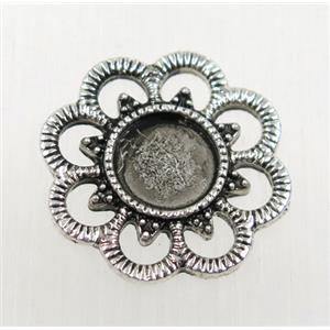 tibetan silver pendant, non-nickel, approx 19mm dia