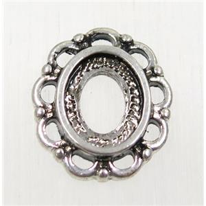 tibetan silver pendant with tray, non-nickel, approx 15x17mm