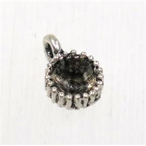 tibetan silver pendant, non-nickel, approx 6.5mm