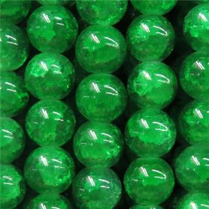 round green Crackle Glass beads, approx 10mm dia