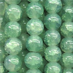 round green Crackle Glass beads, approx 10mm dia