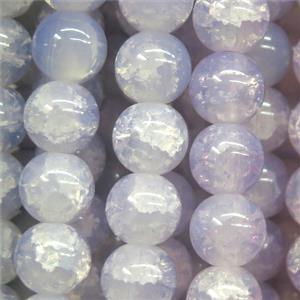 round lt.lavender Crackle Glass beads, approx 10mm dia