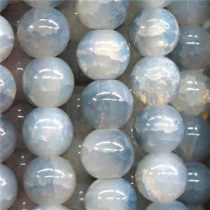 round gray Crackle Glass beads, approx 10mm dia