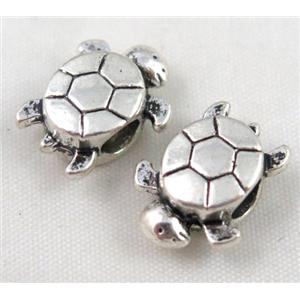 tortoise bead, tibetan silver Non-Nickel, approx 10-14mm, 5mm hole