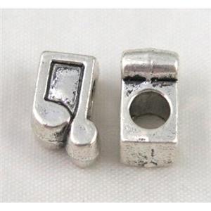 music notes bead, tibetan silver Non-Nickel, approx 10-14mm, 5mm hole