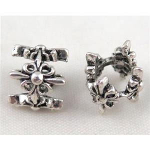 bead, tibetan silver Non-Nickel, approx 10-14mm, 5mm hole