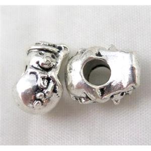 bead, tibetan silver Non-Nickel, approx 10-14mm, 5mm hole
