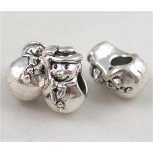 bead, tibetan silver Non-Nickel, approx 10-14mm, 5mm hole