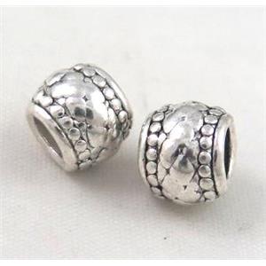 bead, tibetan silver Non-Nickel, approx 10-14mm, 5mm hole