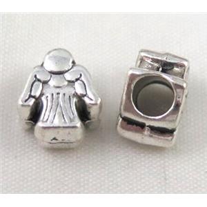 bead, tibetan silver Non-Nickel, approx 10-14mm, 5mm hole