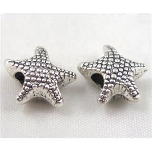 bead, tibetan silver Non-Nickel, approx 10-14mm, 5mm hole