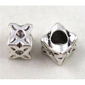 bead, tibetan silver Non-Nickel, approx 10-14mm, 5mm hole