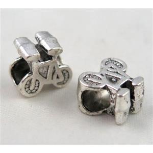 bead, tibetan silver Non-Nickel, approx 10-14mm, 5mm hole