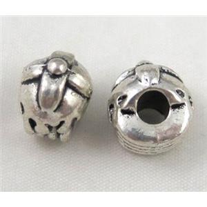 bead, tibetan silver Non-Nickel, approx 10-14mm, 5mm hole