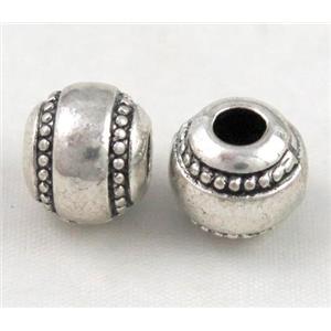 bead, tibetan silver Non-Nickel, approx 10-14mm, 5mm hole