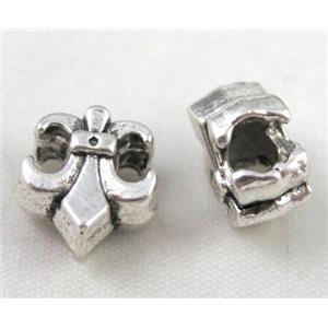 bead, tibetan silver Non-Nickel, approx 10-14mm, 5mm hole