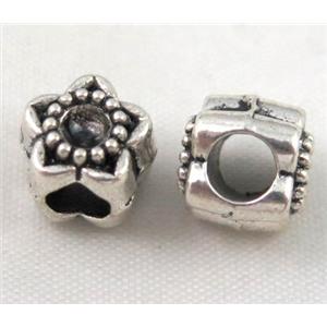 bead, tibetan silver Non-Nickel, approx 10-14mm, 5mm hole
