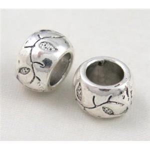 tibetan silver beads Non-Nickel, approx 10-14mm, 5mm hole