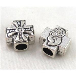 tibetan silver beads Non-Nickel, approx 10-14mm, 5mm hole