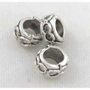 tibetan silver spacer beads, non-nickel, approx 6.5mm dia