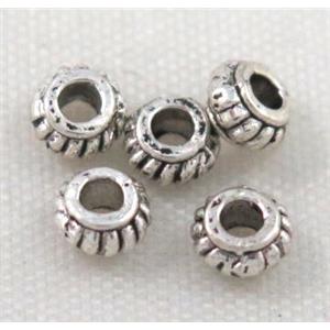 tibetan silver spacer beads, non-nickel, approx 2.5x4mm