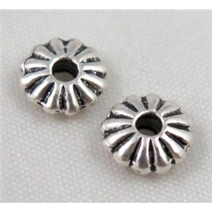 tibetan silver spacer bead, non-nickel, approx 7mm