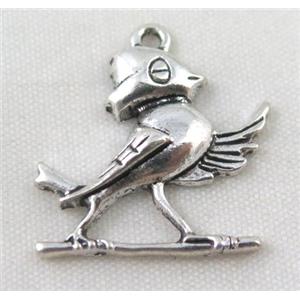 Tibetan silver bird pendant, Non-nickel, approx 20x20mm