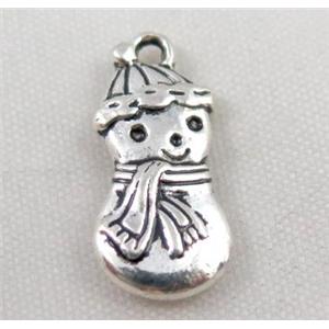 Tibetan silver christmas kids pendant, Non-nickel, approx 8x18mm