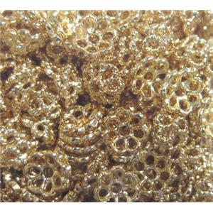 Colorfast copper beadcaps, gold plated, approx 8mm dia